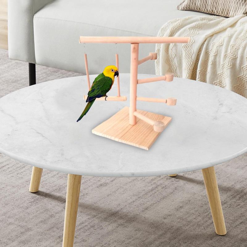 

Bird Play Stand Safe Wooden Parrot Stand Cockatiel Toys Multifunctional Natural Bird Perch Cage Accessories For Cockatoos China Mainland