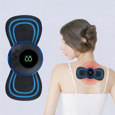 Portable Ems Neck Massager With 8 Modes And Lcd Display Perfect For Neck Back Muscle Pain Relief Home Office Travel