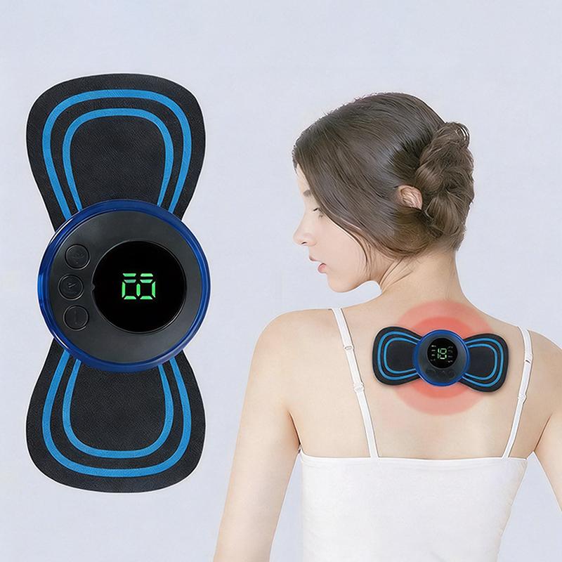 Portable Ems Neck Massager With 8 Modes And Lcd Display Perfect For Neck Back Muscle Pain Relief Home Office Travel