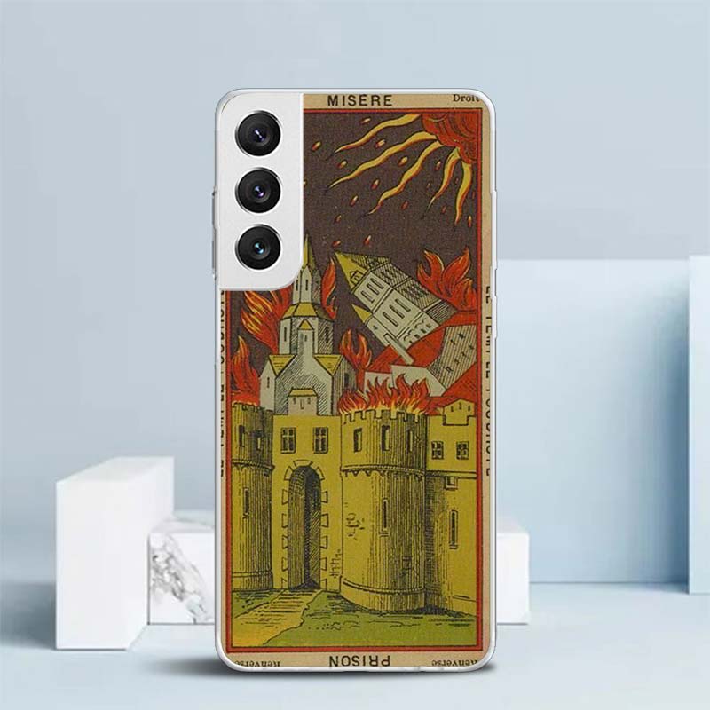 Tarot Cards Reading Art Soft Cover for Samsung Galaxy S25 Edge S26 S24 S23 Ultra Phone Case S22 S21 Plus S20 FE Print Pattern Sh