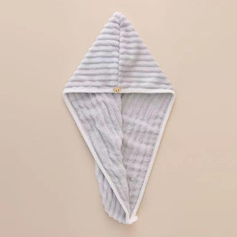 Wellenmuster Trockenes Haar Kappe Handtuch Verdickt Weich Starke Wasseraufnahme Niedlich Schnelltrocknendes Stirnband