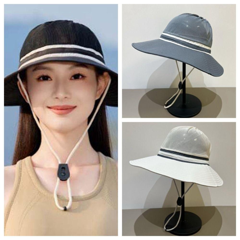 Portable Sunshade Alpine Hat Breathable Foldable Bucket Hat Top Mesh Fisherman Cap  Spring