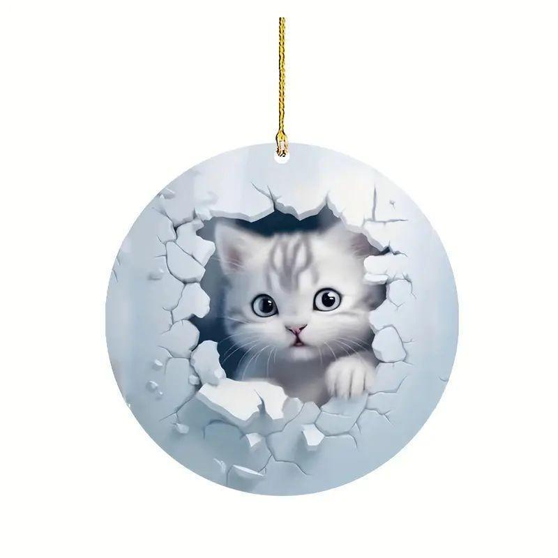 

Акриловое восхитительное рождественское дерево для кошек, подвесное украшение для праздничных акцентов, для автомобиля 2