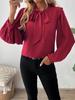 2024 Valentine's Day Lantern Sleeve Bow Collar Women's Shirt