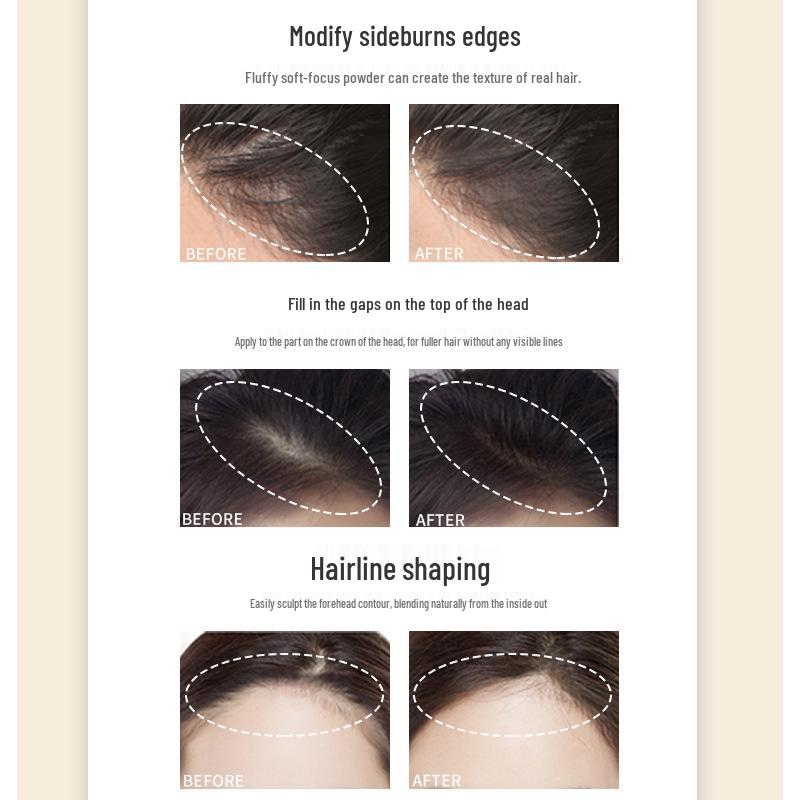 Meiqier Waterproof Hairline Contouring Powder Pen: Conceal High Foreheads, Sculpt Temples, and Fill Hairline with Genuine Hair Filler.