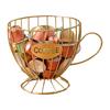 Coffee Pods Holder Mug Shape Coffee Capsule Basket Metal Wire Coffee Pods Organizer for Home Cafe Counter Table Bar