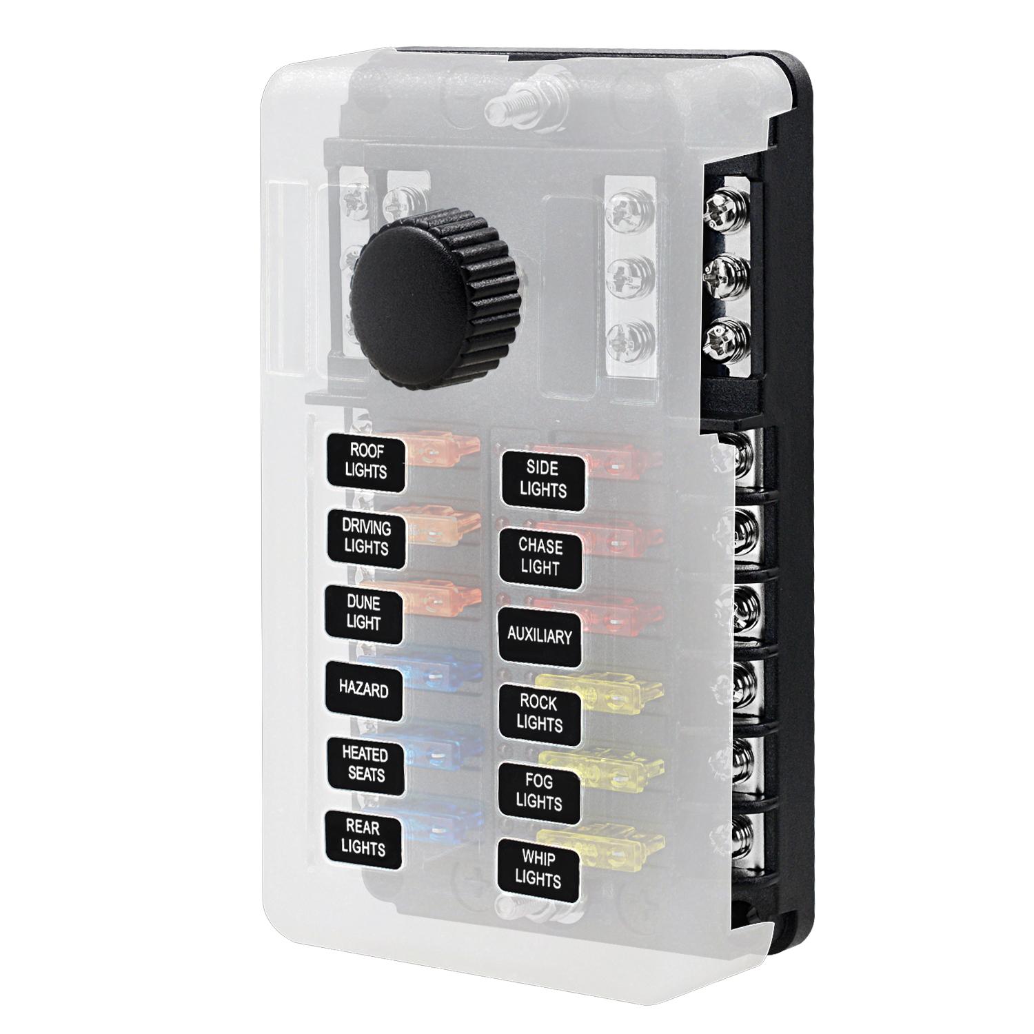 Автомобильный морской лодочный предохранительный блок водонепроницаемый 12-контактный — фото 10