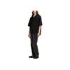 AMIPARIS Curved Edge Single-Breasted Short Sleeve Shirt Women Shirts Black E24HSH219CO0062-001