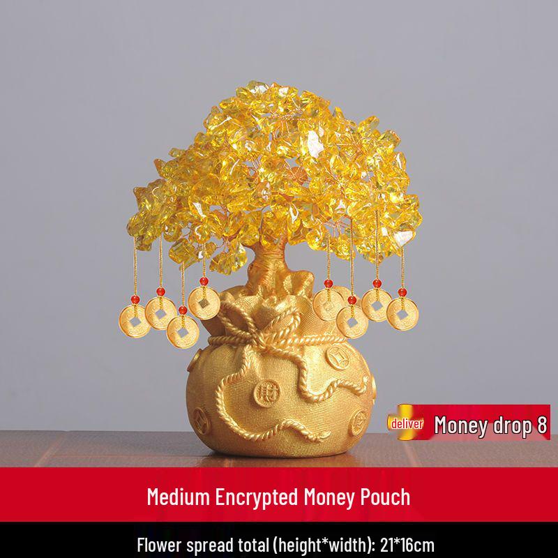 Glückbaum Citrin Ornament für Wohnzimmerdekoration oder Eröffnungsgeschenk