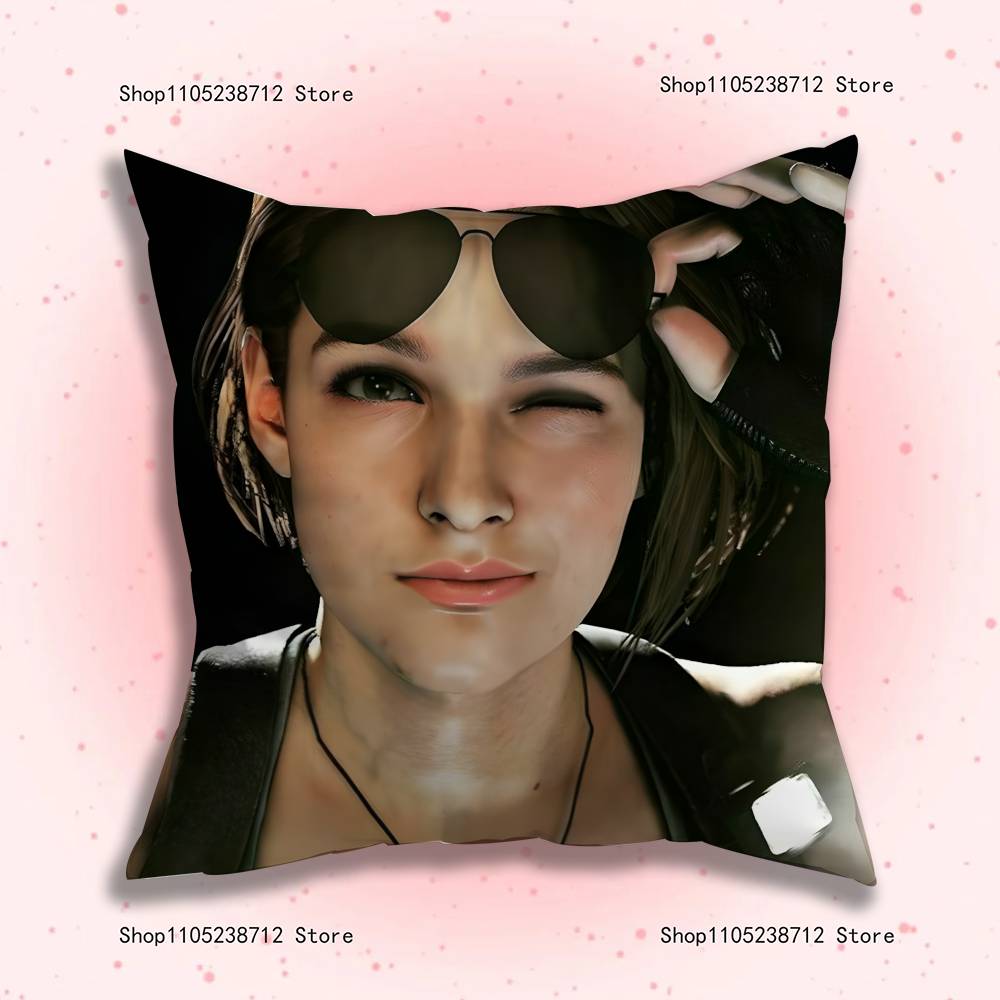 Game R-Resident Evils Characters Pillow Case Anti-dustmite Pillowcase Invisible zipper silky short plush Sofa cushion cover
