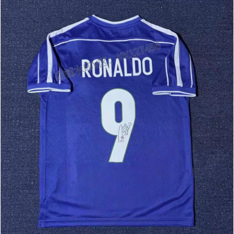 Retro Soccer Jersey Signed Edition Cristiano Ronaldo Beckham Kaka Ronaldinho Messi Short Sleeve Football Shirt Men Women