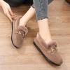 Warme Damen-Stoffschuhe für den Winter, große bestickte Baumwollschuhe, weicher Boden, rutschfeste Plüsch-Baumwollstiefel, Slip-on-Edamame-Schuhe