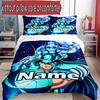 3pcs Duvet Cover Set (1*Duvet Cover + 2*Pillowcase, Without Core), Custom Name Saint Seiya Pattern Bedding Set, Home Bedroom Decor Gift