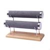Bracelet Display Stand Bar with Wooden Base Jewelry Organizer for Organization Hanging