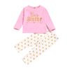 Cooles Geschwister-Set (Große Schwester) mit Hose, Goldener Buchstabendruck, Perfekt für Frühling, Sommer und Herbst