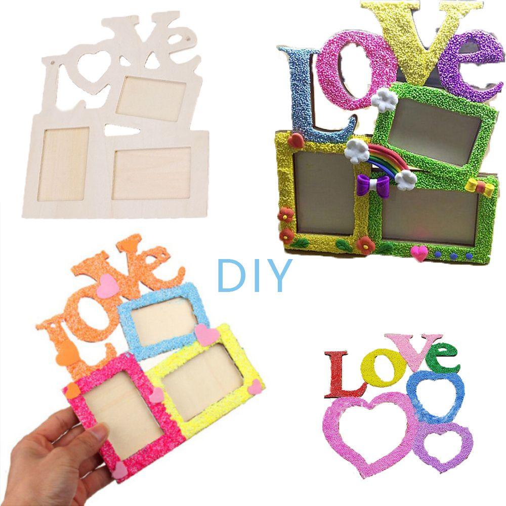 Fashion Art DIY Paint  Wooden Photo Frame Heart Shape Picture Holder Love  Rahmen