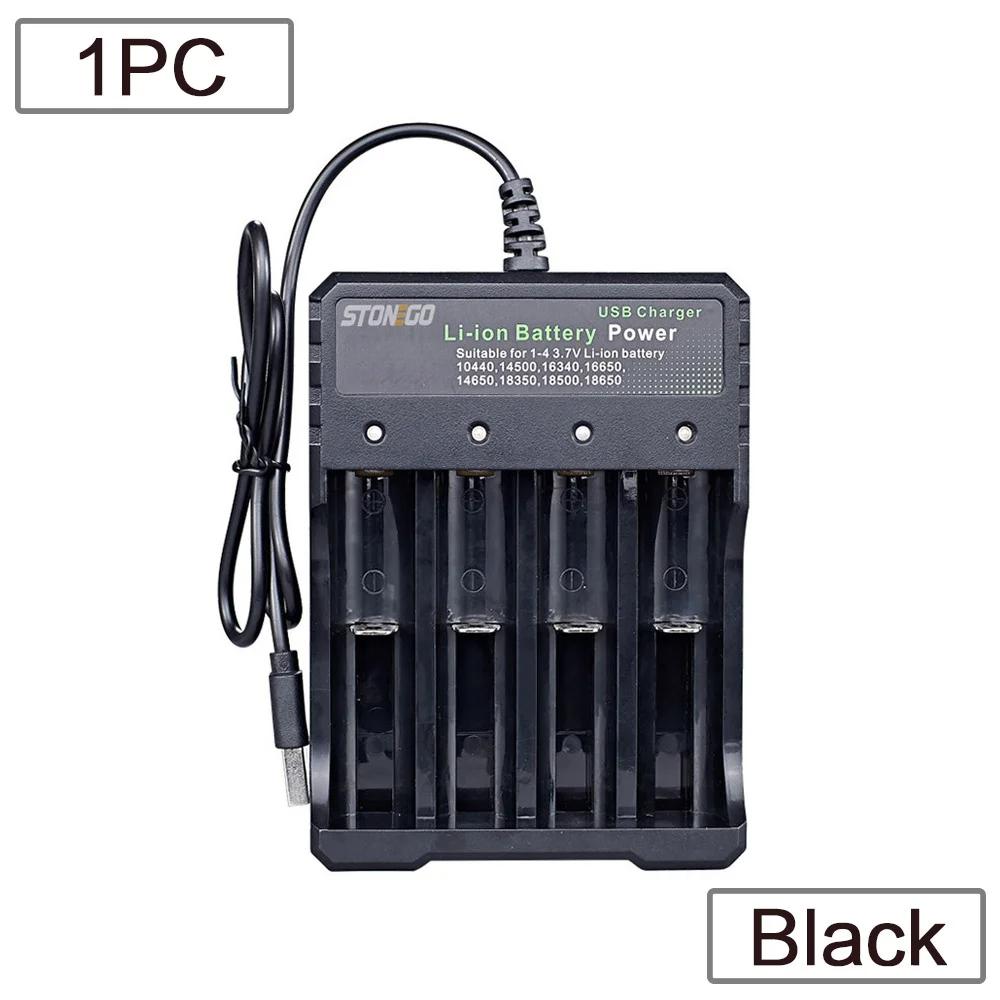 4 Slot USB Battery Charger for 18650 3.7V Li-ion Rechargeable Cells Compatible with 10440 14500 16340 18500 18350 14650 16650