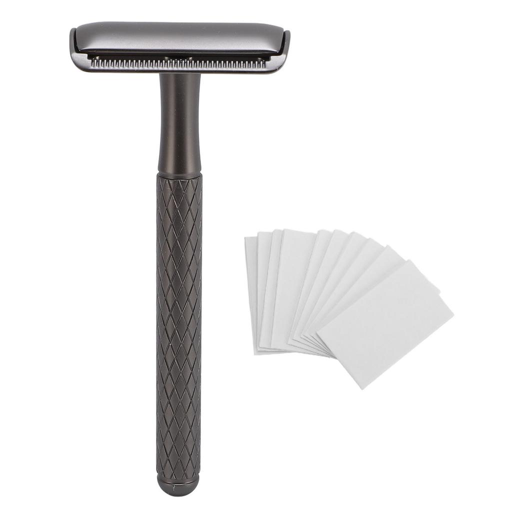 Double Sided Shave Tool Manual Alloy Non Slip Long Handle Safety Shaving Tool with Cutter Refills fo