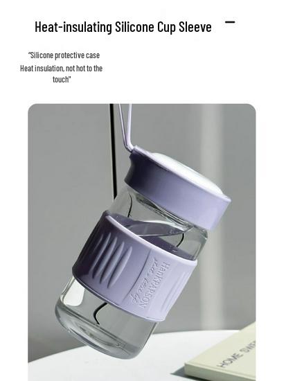 2026 Trendy Heat-Resistant Glass Cup for Girls, Stylish & Portable, Perfect for Brewing Flower Tea, Includes Tea Infuser