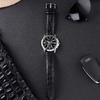 Casio Dress Three Eye Design Waterproof Pointer Simple Quartz Movement Leather Strap Men Watches Black MTH-5001L-1APR