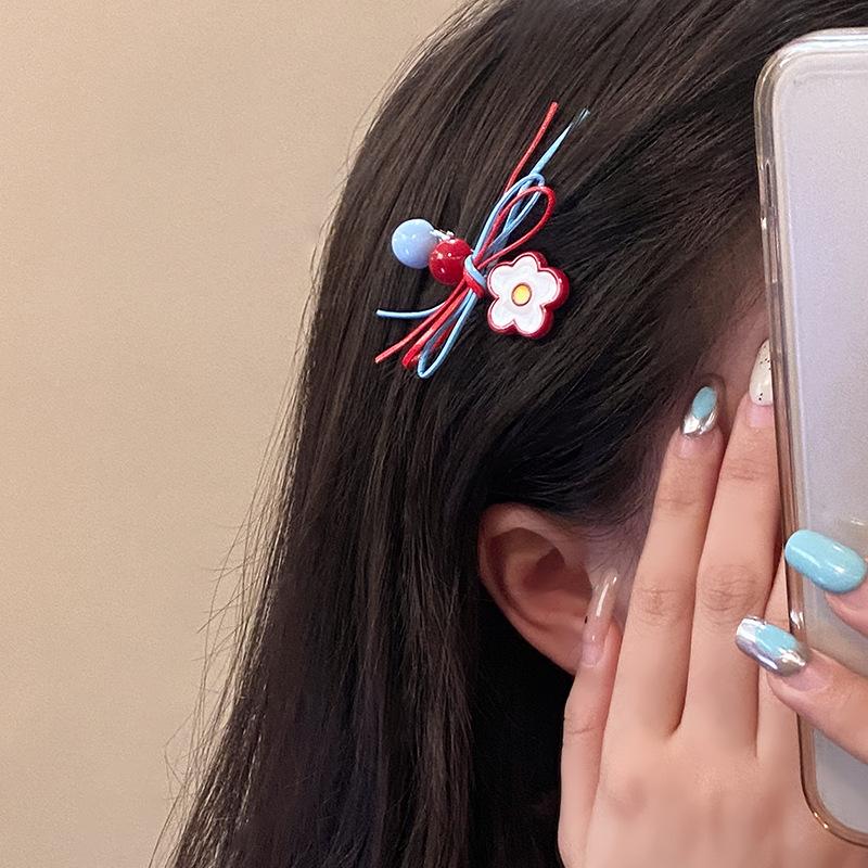 Bow Flower Hairpin Female Sweet Bangs Side Hairpin Girl Dongdaemun New Hair Accessories