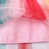 1–7 Jahre Kinderkleid mit Regenbogenmuster, kurzärmelig, buntes Mesh-Prinzessinnenkleid, Festivalkleid