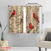2pcs,2D Plane Printing Popular Curtain Panels Cardinal Symphony Versatile Polyester Fabric (without Rod) All Seasons for