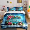 Christmas Poinsettia Decoration Bedding Duvet Cover Set Duvet Cover Pillowcases  (1*Duvet Cover 2*Pillowcases, Without Duvet Insert)