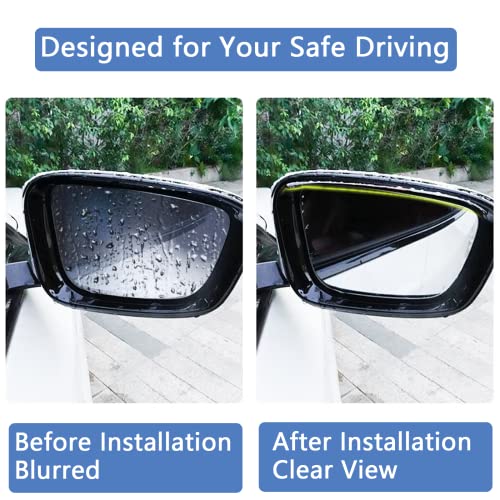 Auto Mirror Rain Visor Eyebrow Clear Car Side Mirror Visor Rain Guard Vehicle Side Mirror Cover (2 Pack)