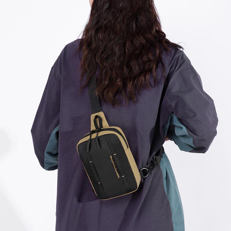 Men's Chest Bag Crossbody Bag Water-repellent Shoulder Bag Lightweight Sports Mobile Phone Bag