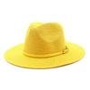 Verde Erba Moda Casual Versatile Cappello a Cilindro a Bordo Largo Bordo Piatto Viaggio Spiaggia Protezione Solare Cappello Panama da Sole