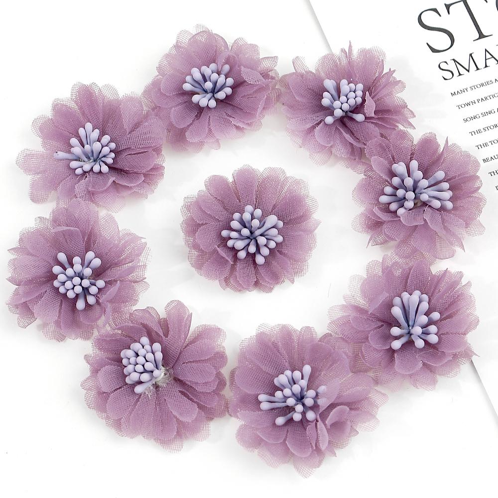 5/10Pcs Chiffon Yarn Artificial Flowers 4CM Fake Flowers for Home Room Decor Garden Wedding Decoration DIY Craft Gifts Accessory