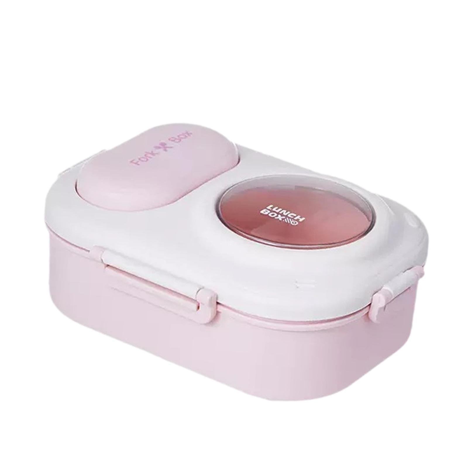 

Bento Box Lovely Reusable Leakproof 3 Compartment Portable Cute Kawaii for Travel Outdoor Camping Meal Prep рожевий