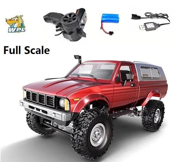 C64-1 New WPL RC CAR 1/16 2.4G Full Scale 4WD Adults Climbing Car Off Road Vehicle C24 Pickup Truck Remote Control Boy Model Toy