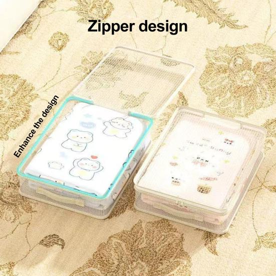 Bed Sheet Organizer See-Through Mesh Closet Storage Bag with Handle Stackable Sheets Set Folder for Bedding Sheets Duvet Covers And Pillow Cases