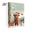 Christmas Tree Pendant Decoration Set Advent Calendar, 24 Day Countdown Box with Highland Cow Creative Souvenir for Family Acrylic Pendants,