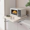 Compact Kitchen Microwave & Oven Storage Rack with Pull-out Shelf for Rice Cooker & Coffee Machine.