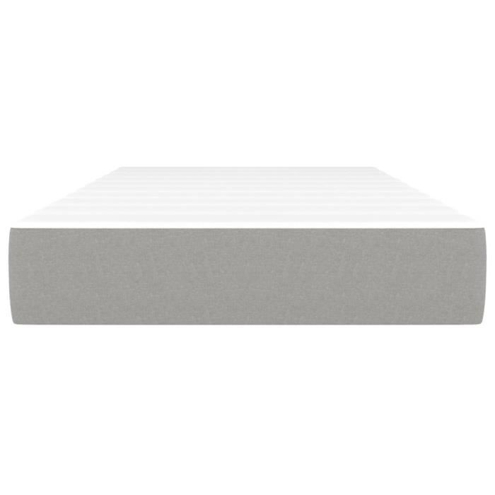 347734 vidaXL Matelas de lit à ressorts ensachés Gris clair 100x200x20 cm