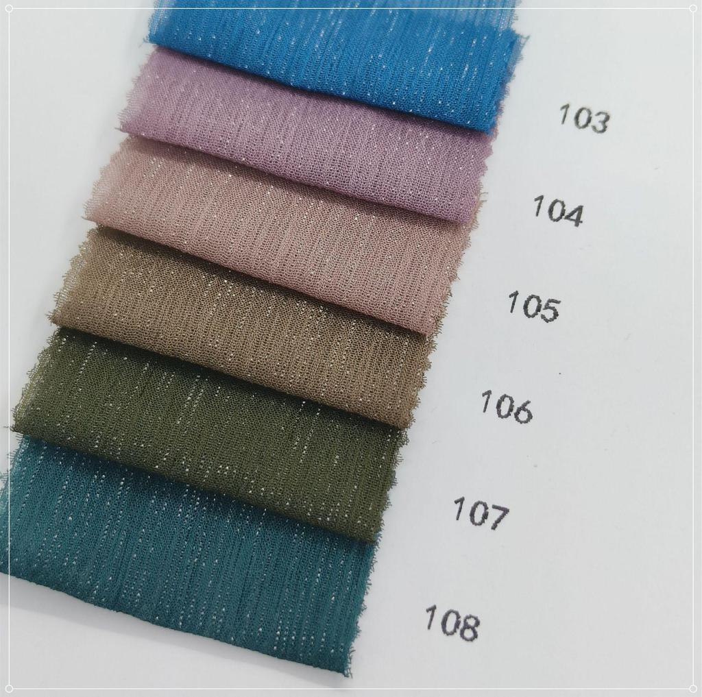 Silver Silk Crepe Skirt Fabric with Glittering Yarn - Lolita Chiffon Hanfu for Spring/Summer Women's Fashion