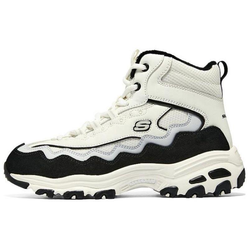 Skechers D LITES 1.0 Women Mid Casual Shoes White Grey 168026-WGRY 38.5