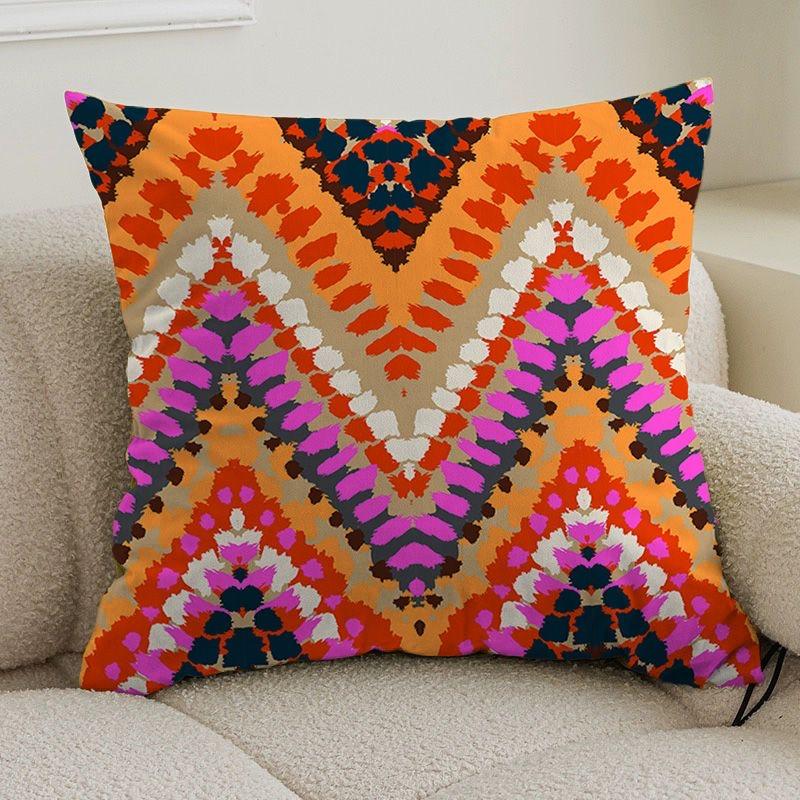 Double-sided bohemian print ethnic pillow cover sofa living room cushion cover geometric pillow square pillowcase