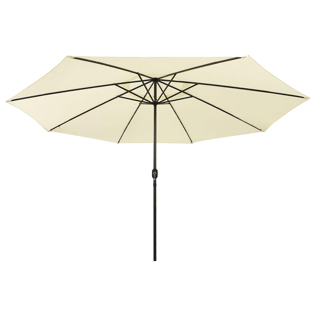 LED Illuminated Sun Umbrella 400 cm Sand White