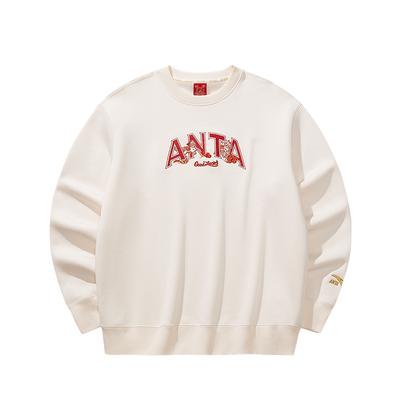 Anta Good Things Happen 2026 Casual Sports Crew Neck Long Sleeve Pullover Sweatshirt Men Sweatshirt Milk-Salt-White 152618706N-3