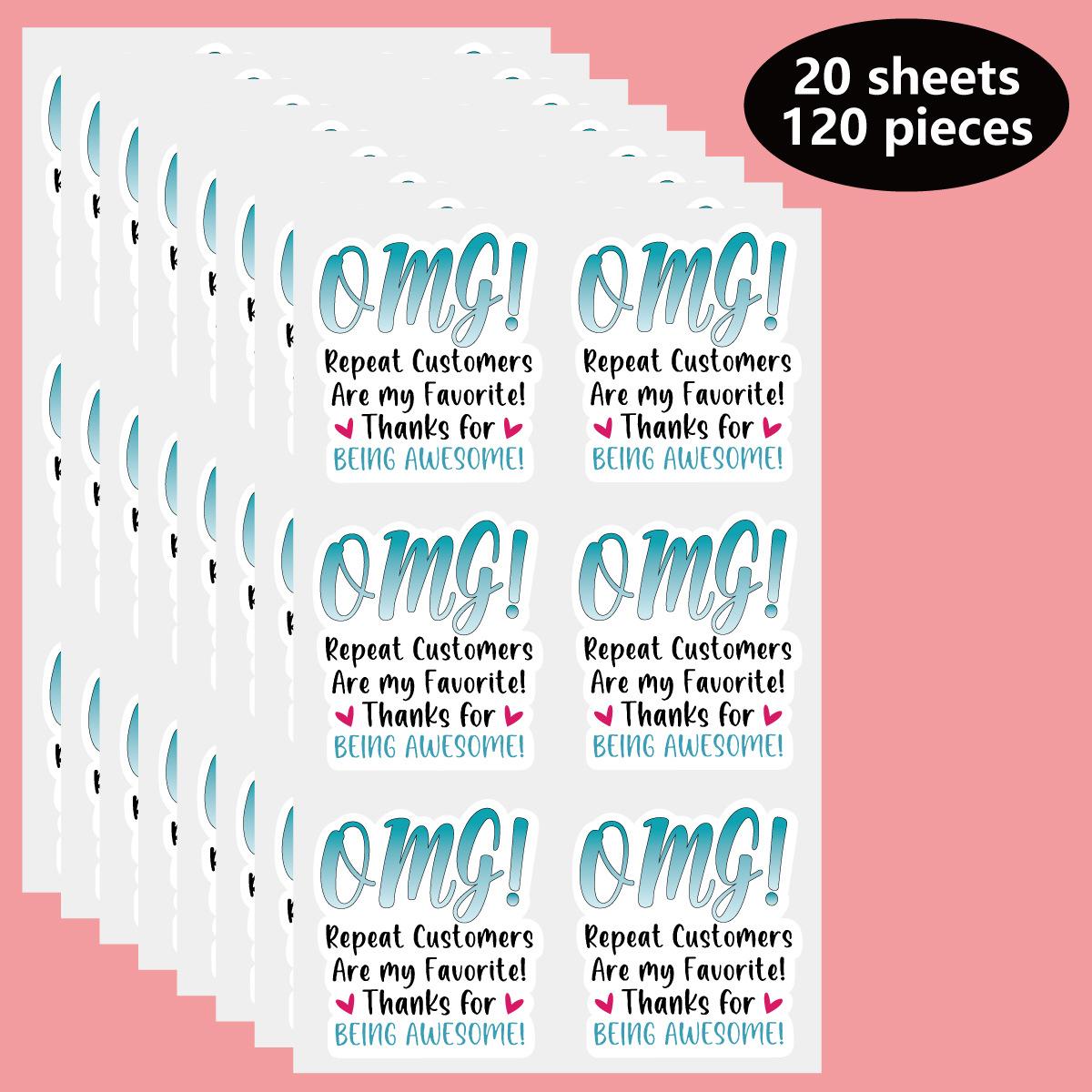 

120pcs Cute Business Thank You Stickers, Repeat Customers Appreciation Labels, Envelope Seals for Online Retailers белый