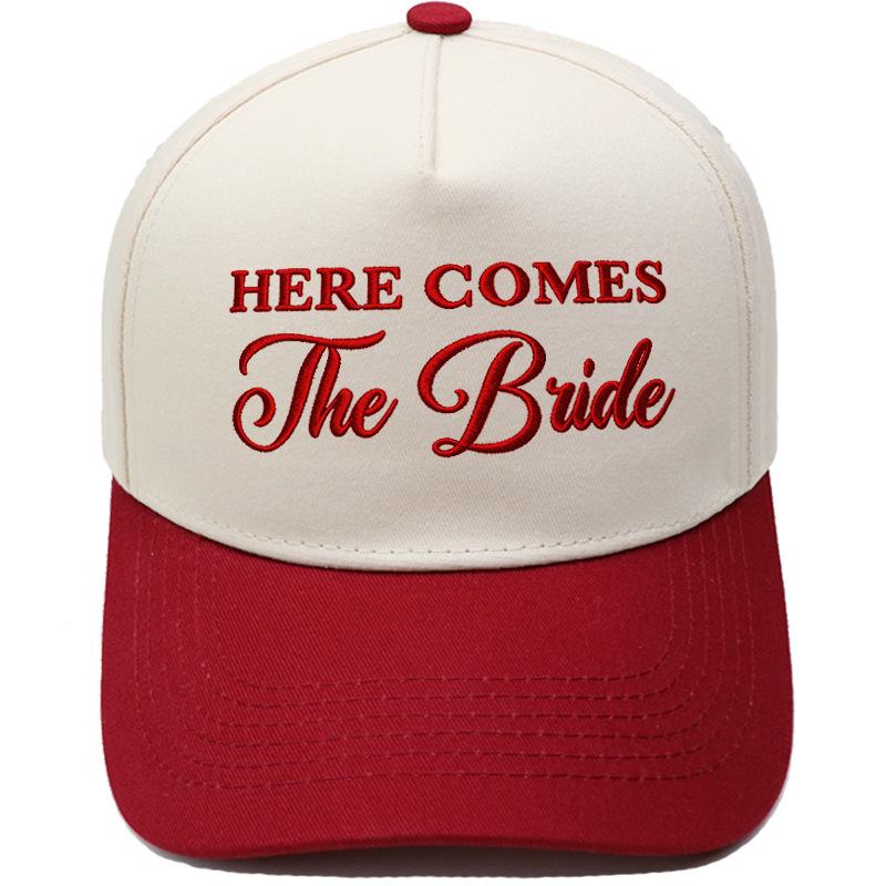 HERE COMES The Bride Embroidery Color Matching Truck Driver Hat Bride Wedding Party Shade Dad Hat