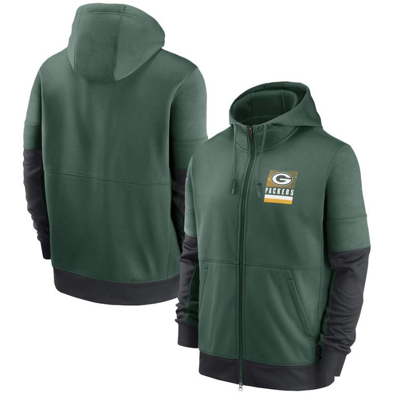 Mens Zip-Up Hooded Sweatshirt NFL Football Team Print Athletic Casual Wear