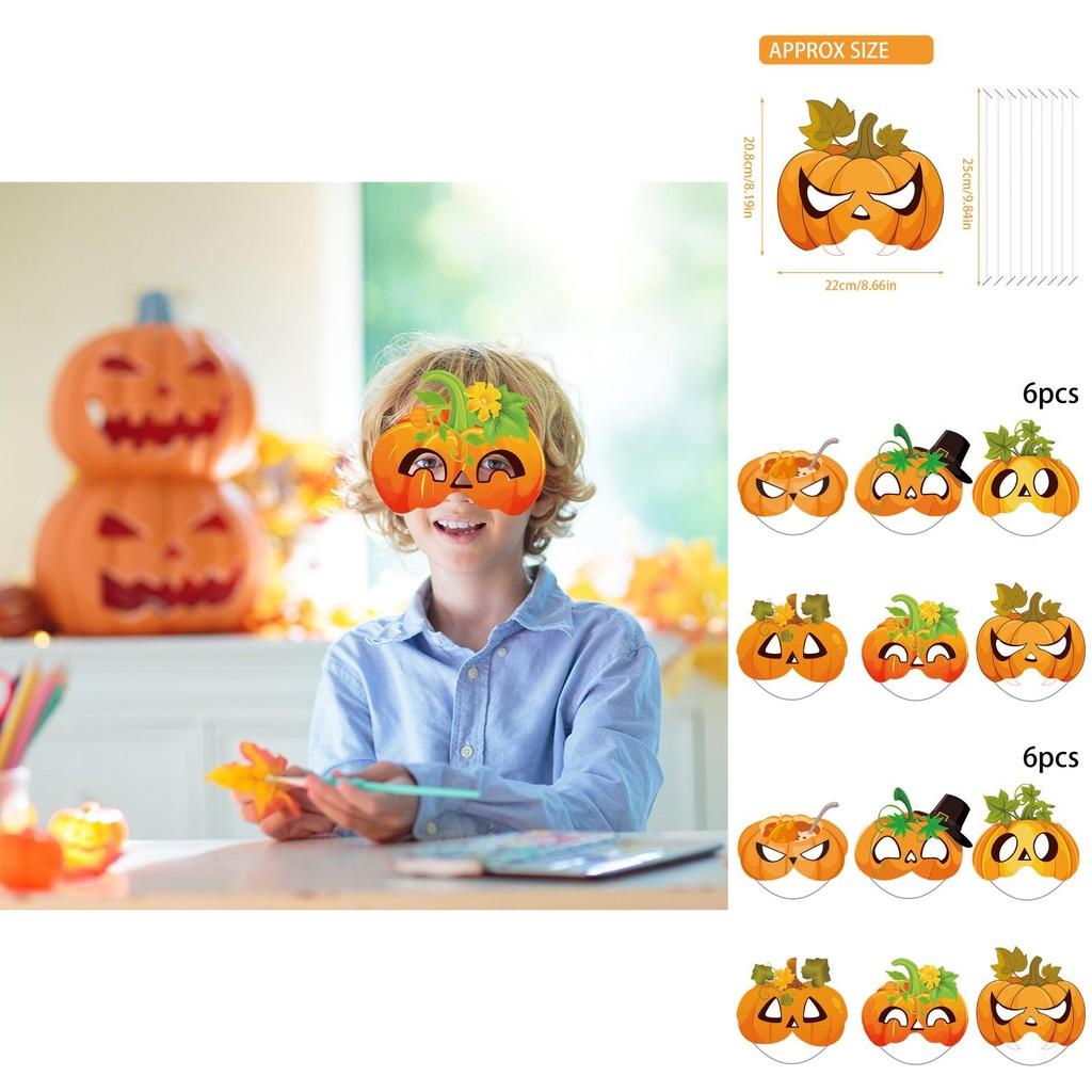 Thanksgiving Pumpkin Mask Costume Accessory For Party Photo Decor With Paper Material