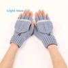 1 par de guantes de punto de lana cálidos para otoño e invierno para mujeres y niñas, guantes de medio dedo con tapa gruesa, manopla