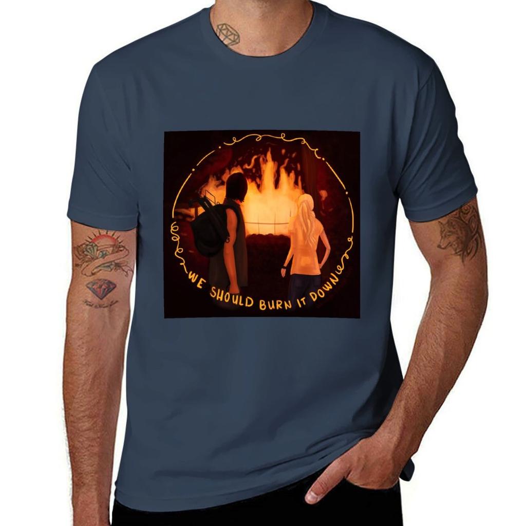 Beth Daryl We Should Burn It Down Tshirt Holiday Casual Short Sleeve Top Tshirt