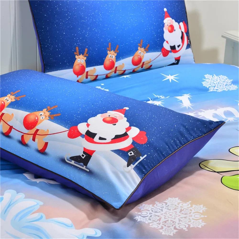 Bed Linens New Cartoon Christmas Bedding-set New Year Gift Anime Bed Cover Home Textile Edredones Y Conjuntos De Ropa De Cama